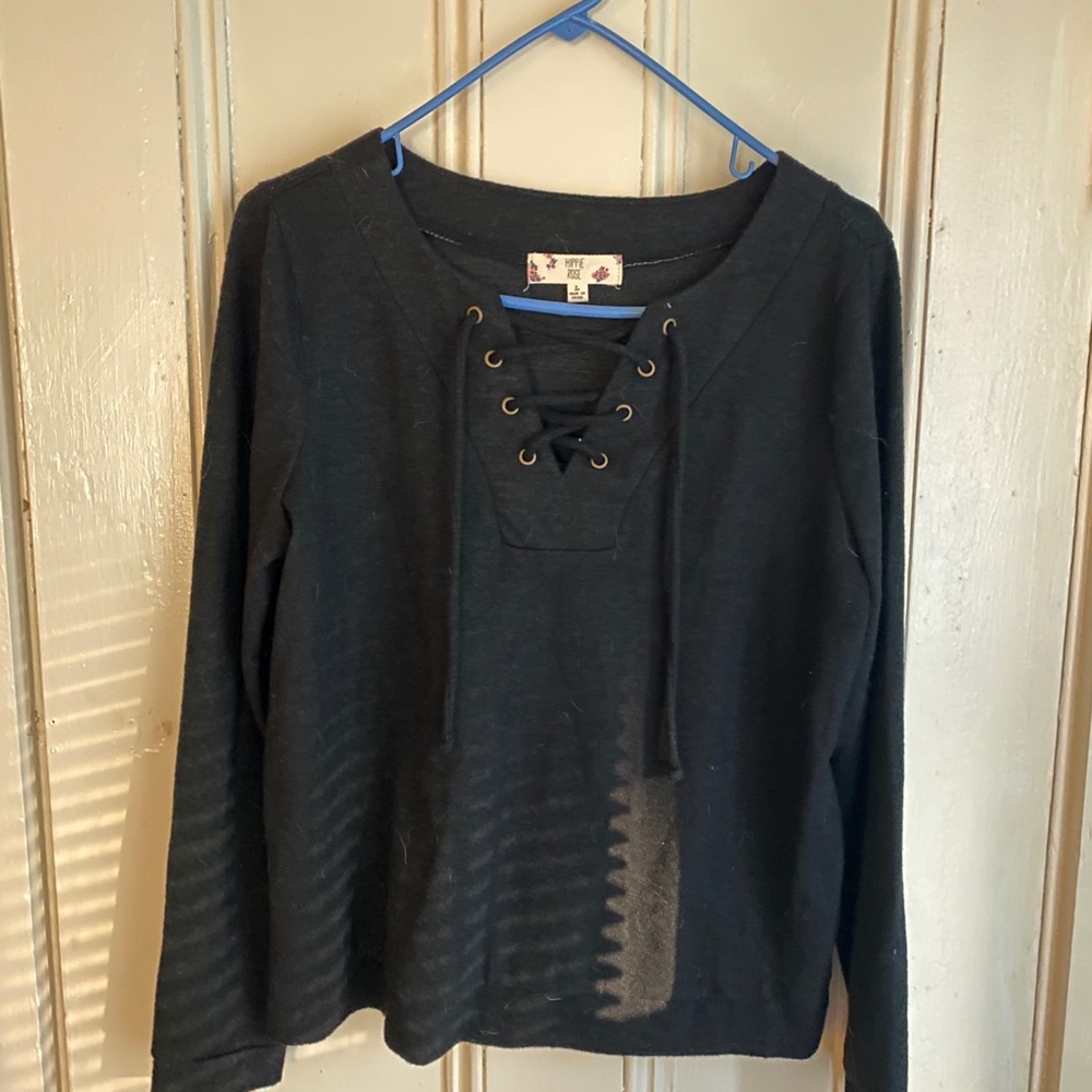 Black Laced up Sweater